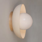 Terra Lexi Large 6" shown in Bone ceramic with a Maple wood canopy