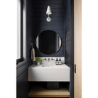 Tilt Cone Single Articulated in White and Brass. Interior design by Alykhan Velji Designs