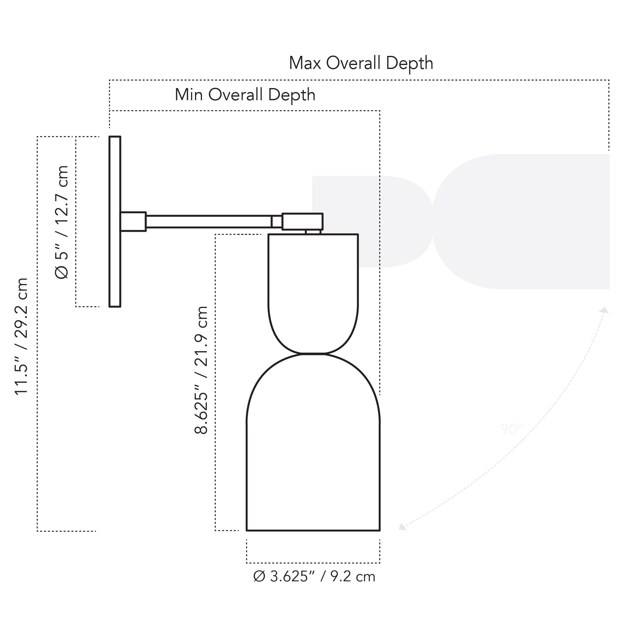 A Technical Drawing Of The Chance Wall Sconce
