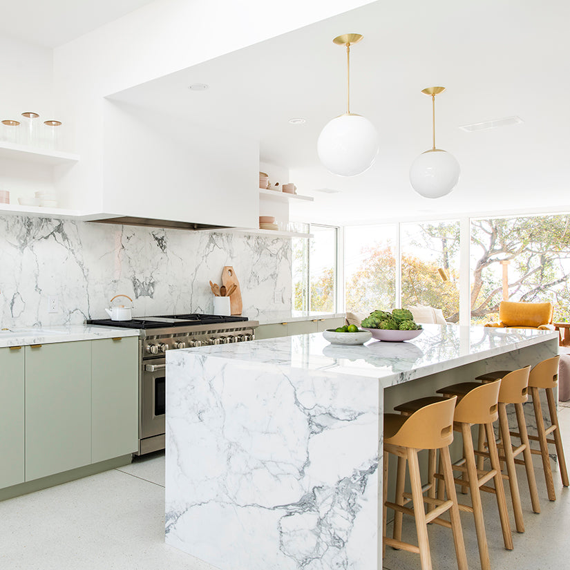 An Alto Rod Pendant Light On The Ceiling