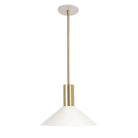 June Rod Pendant shown in White with Brass
