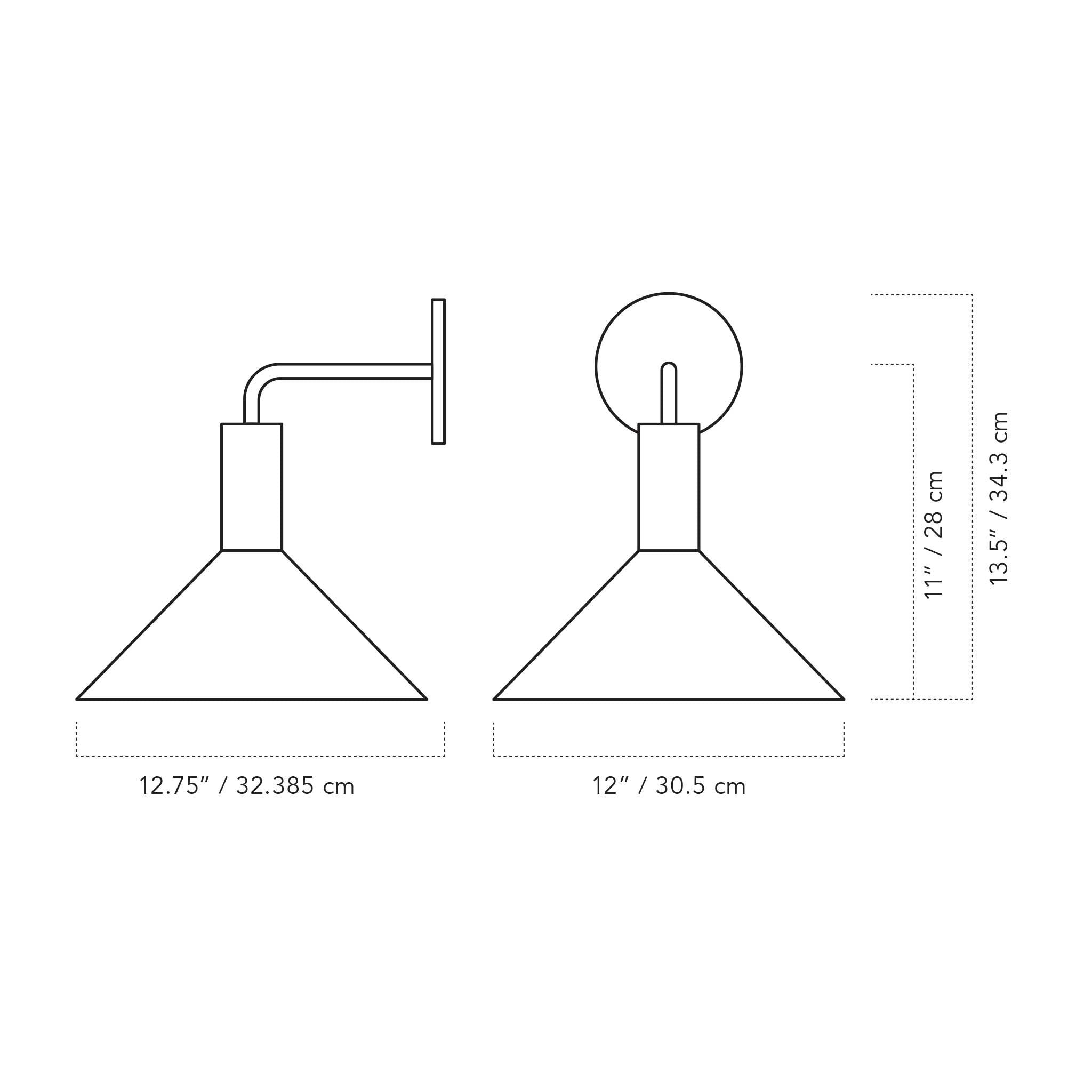 A Technical Drawing Of The Juniper Wall Sconce