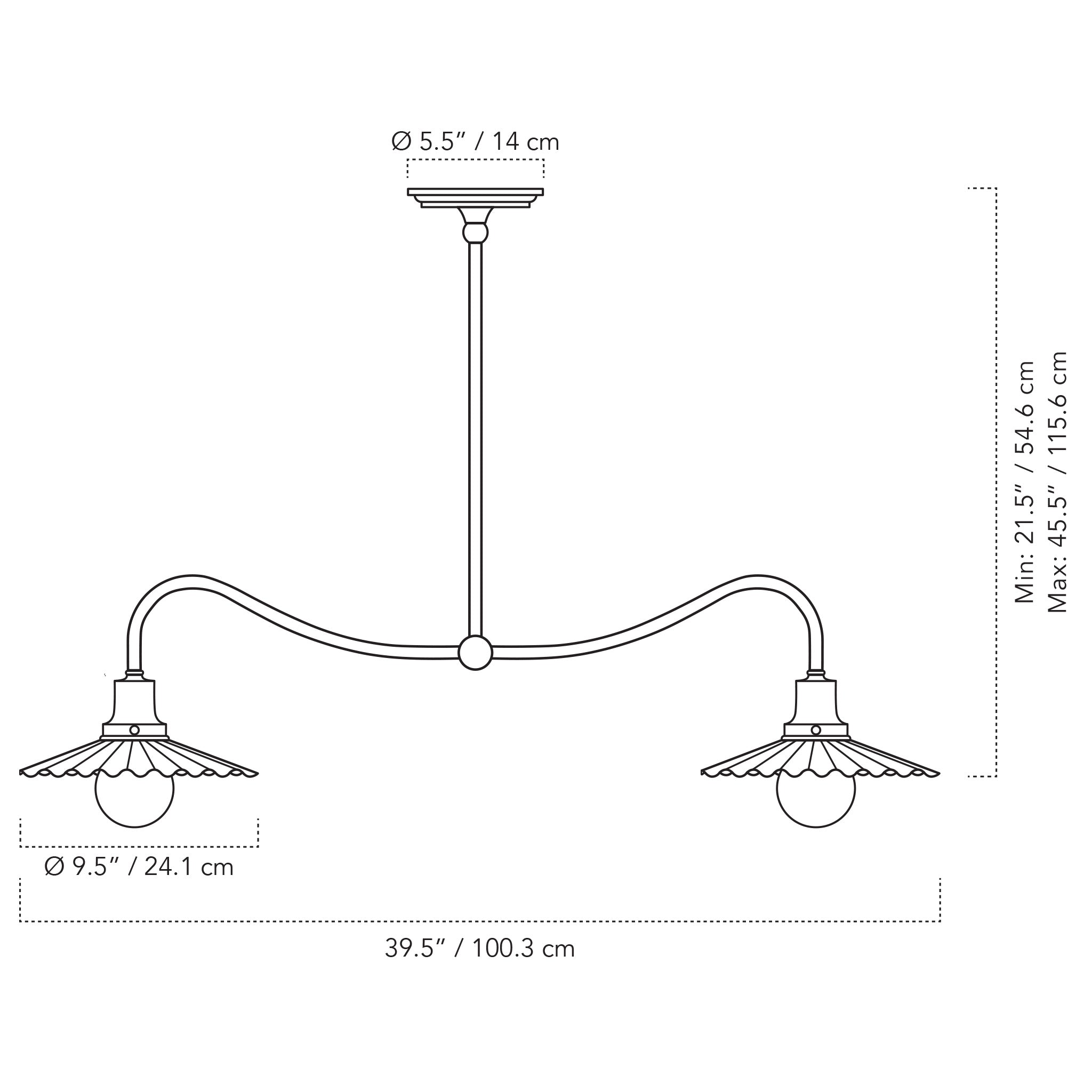 A Technical Drawing Of The Marjorie Grand Double Pendant