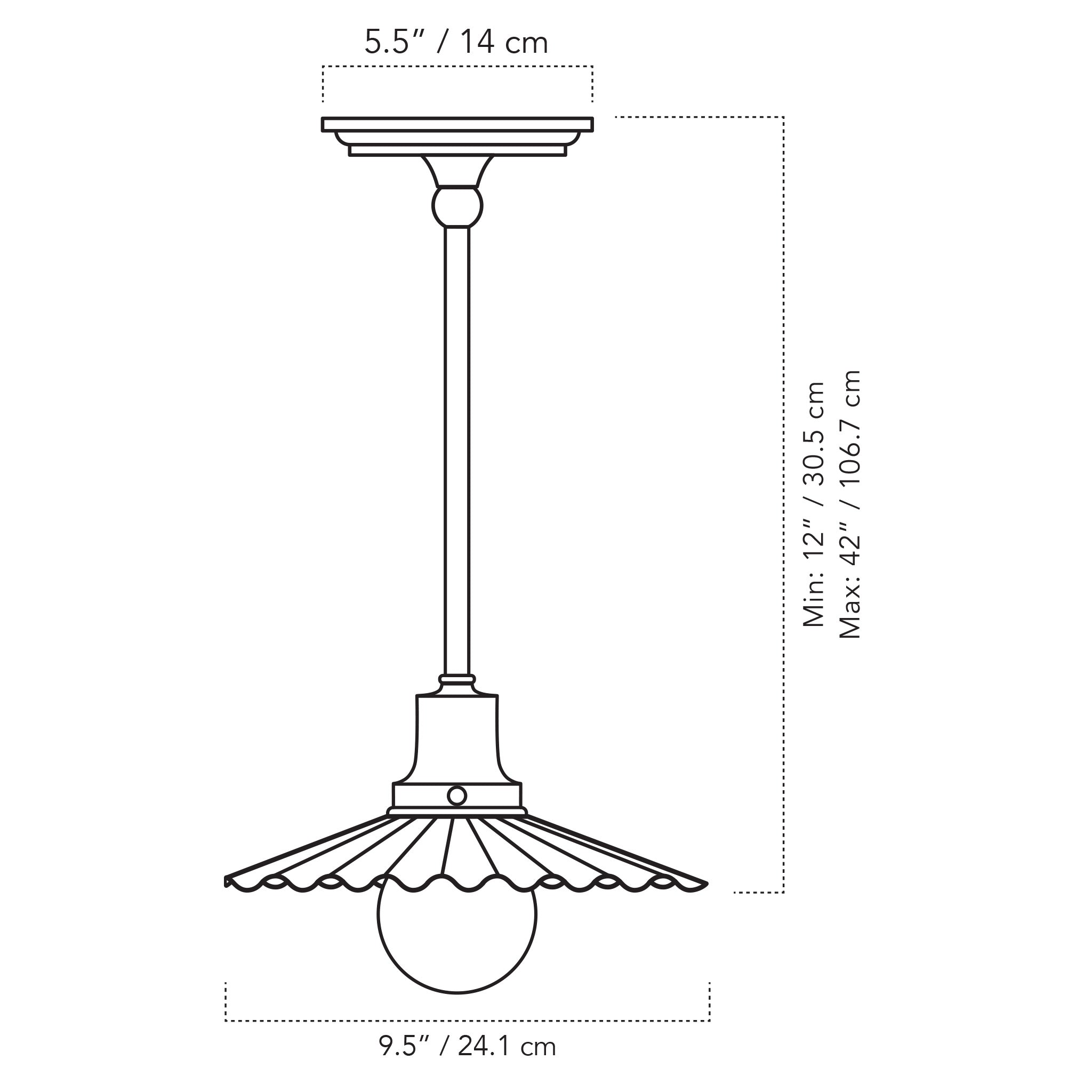 A Technical Drawing Of The Marjorie Rod Pendant