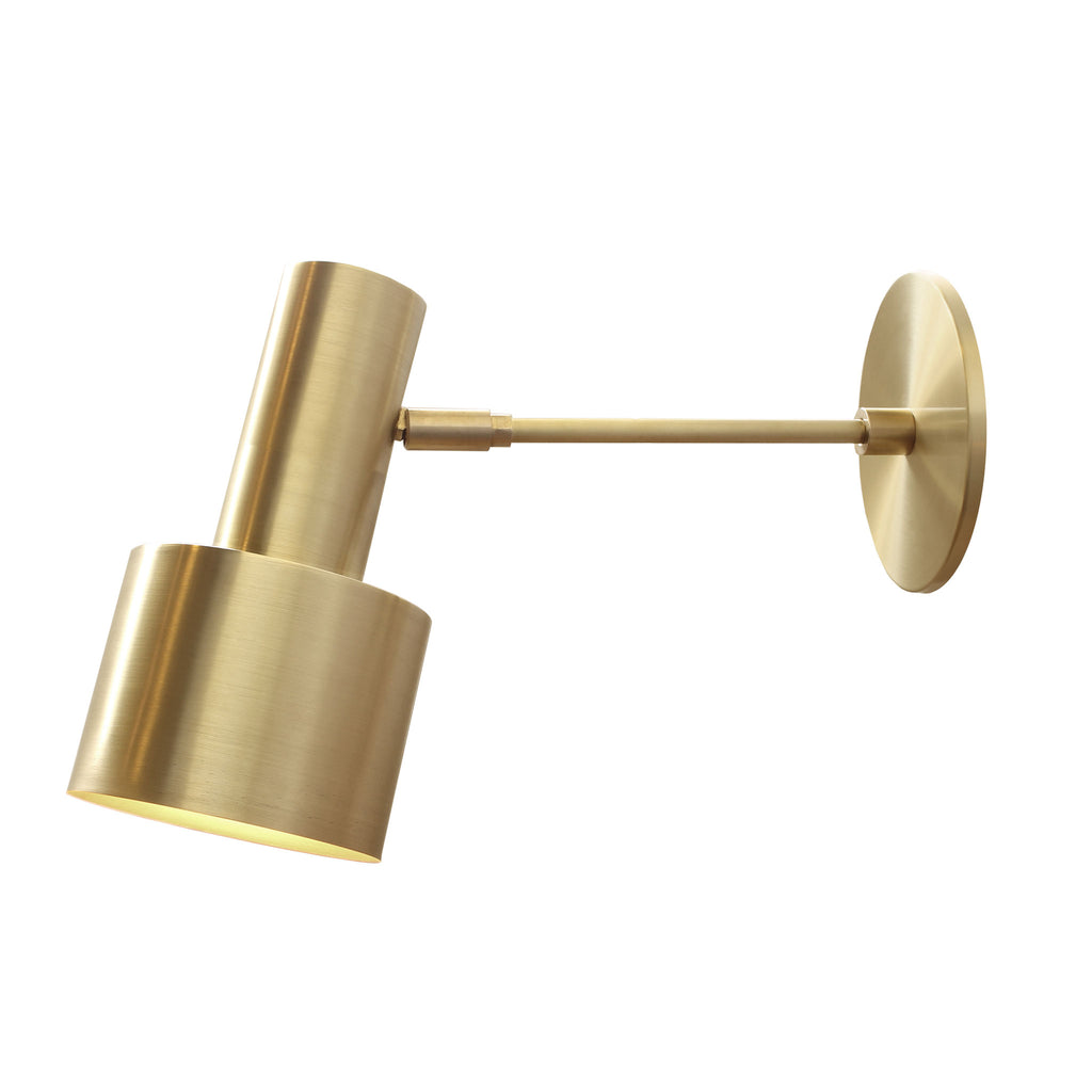 Ridge Sconce shown in Brass with 6" arm.