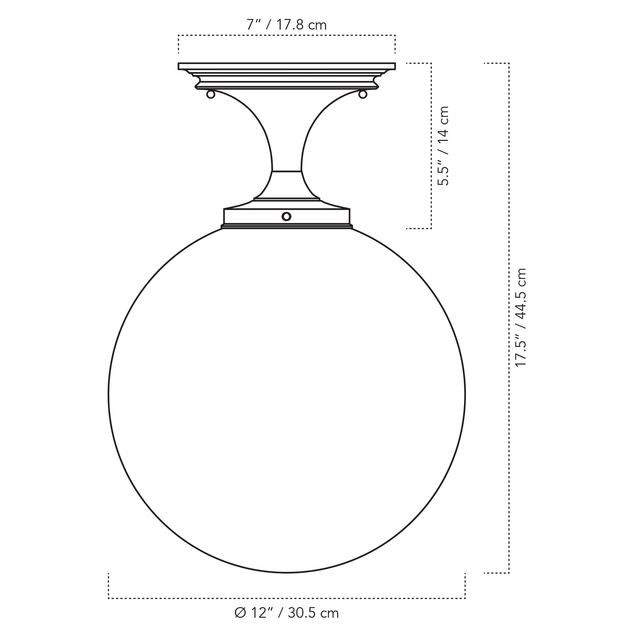 A Technical Drawing Of The Sorbonne Surface Light 12" Globe