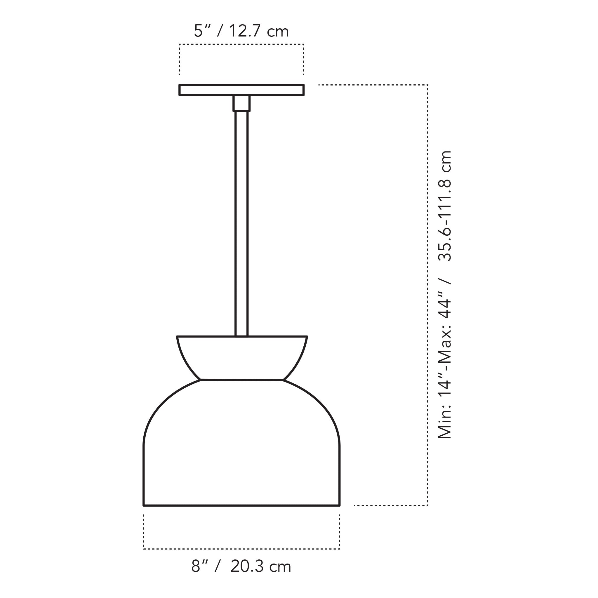 A Technical Drawing Of The Terra Amélie Pendant Light