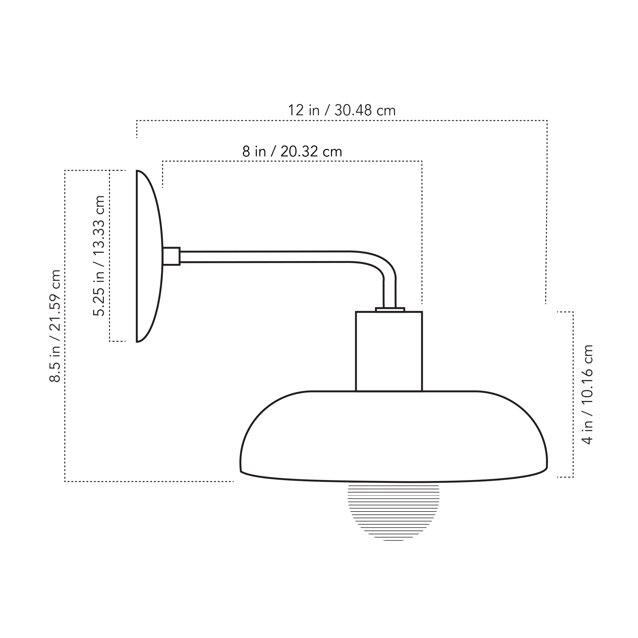 A Technical Drawing Of The Terra Wall Sconce