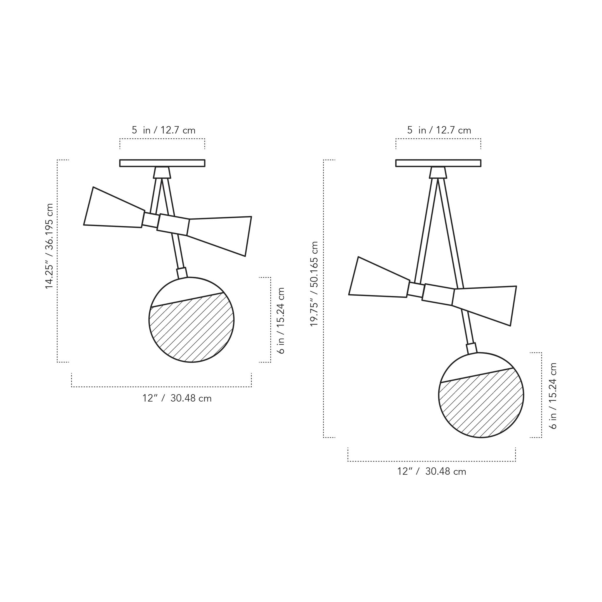 A Technical Drawing Of The Voyage Ceiling Lights