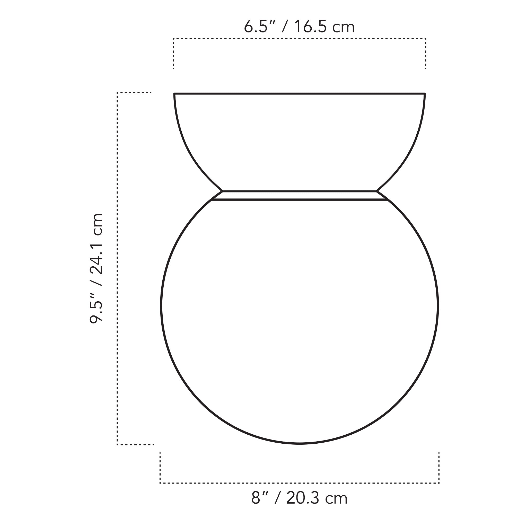 A Technical Drawing Of The Wren Wall And Ceiling Lights With 8" Globe