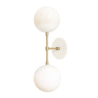 Theo shown in White and Brass with Opal 6" globes