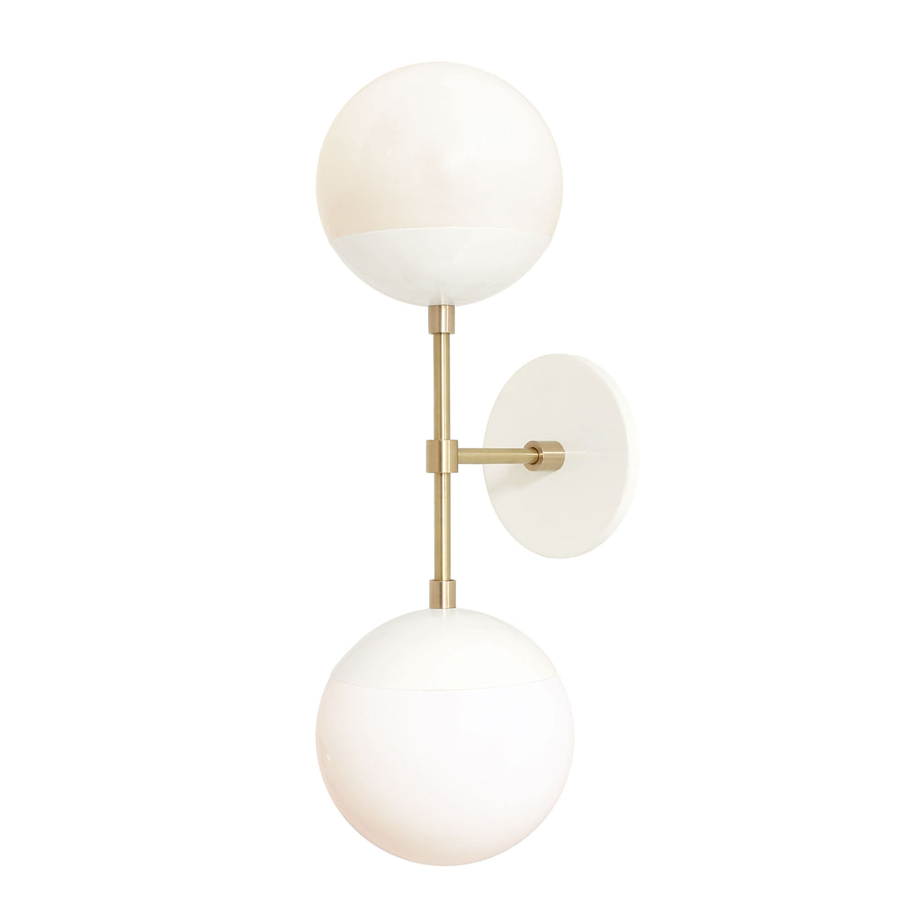 Theo 6" shown in White with Brass with Opal 6" globes.