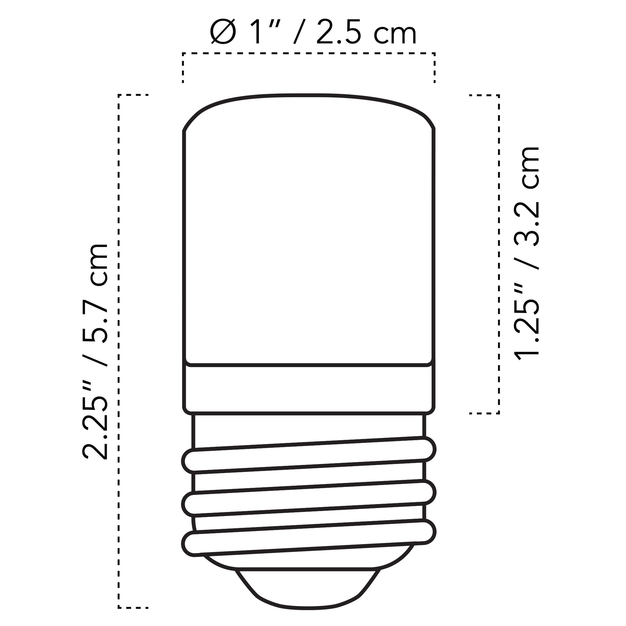 A Technical Drawing Of The E26 5Watts Cob Bulb