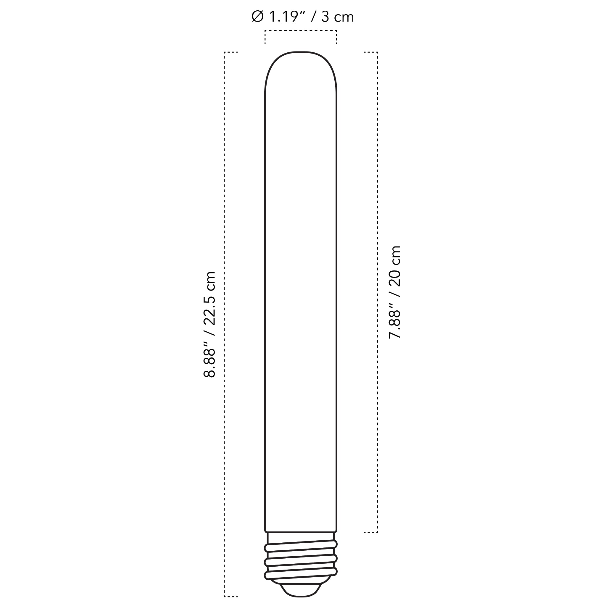 A Technical Drawing Of The T10 4W Led Porcelain Light Bulb