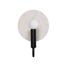 Edith ADA Sconce shown in Matte Black with Natural White Tanglewood Ceramic