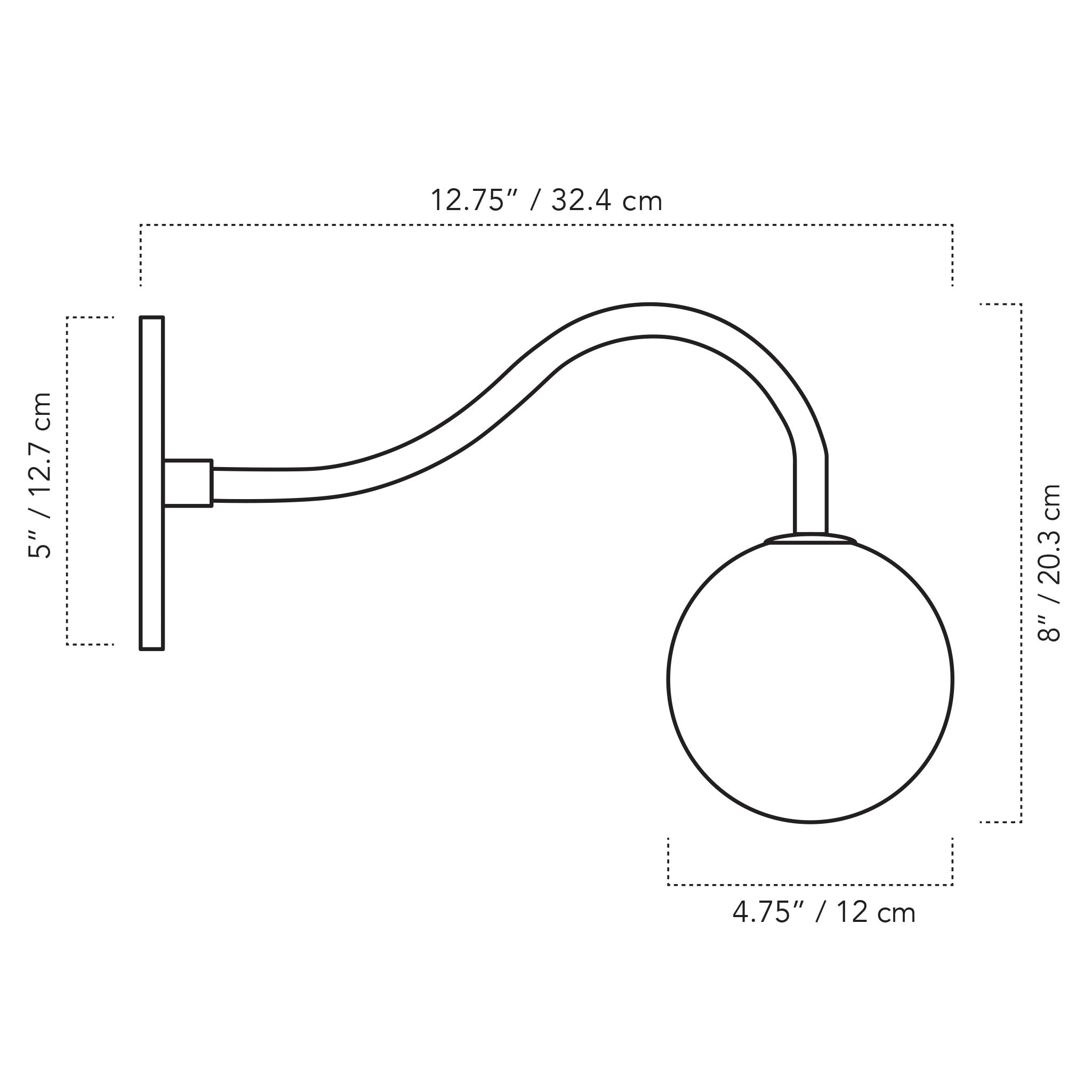 A Technical Drawing Of The Josephine Petite Wall Sconce