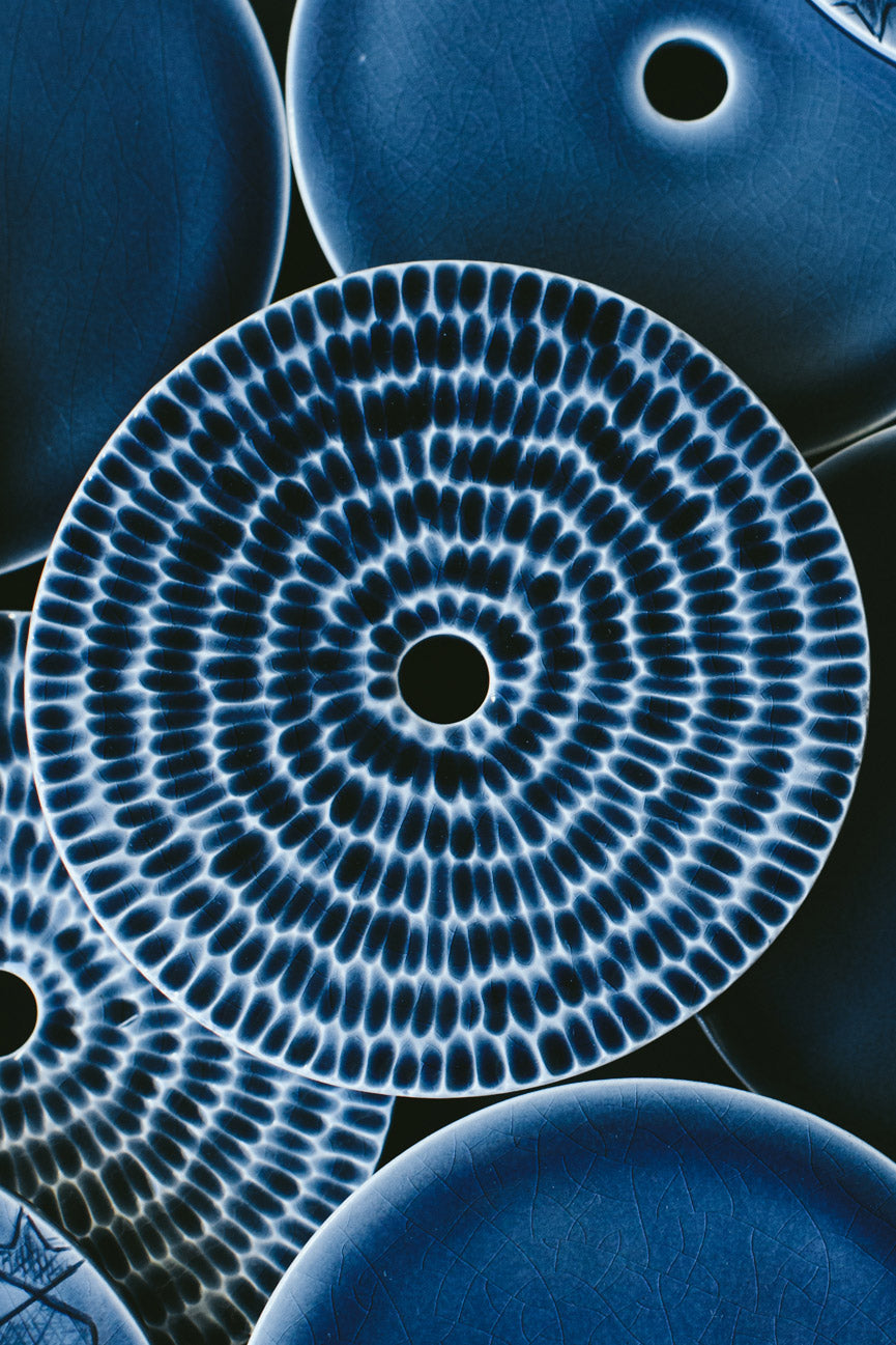 An Indigo Blue Ceramic Canopy Finish