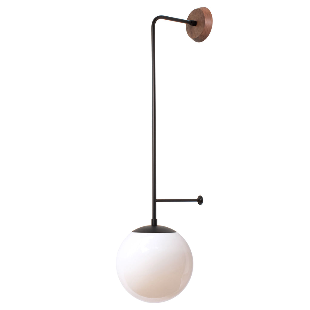 Ramona 10" shown in Matte Black with an Opal 10" globe and Walnut canopy.