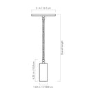 A Technical Drawing Of The Timberline Cord Pendant Light