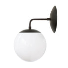 Alto Sconce 8" shown in Matte Black with an Opal 8" globe