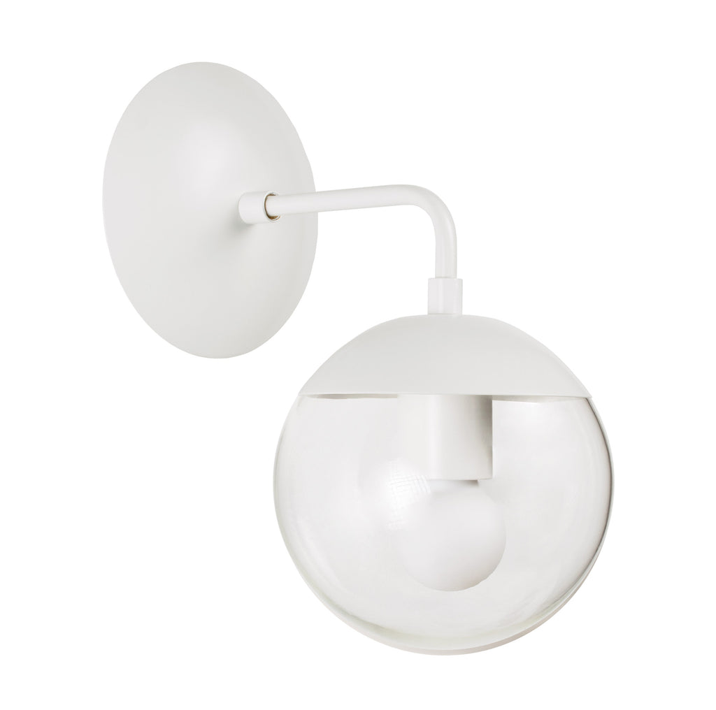 Alto Sconce 6" shown in White with a Clear 6" globe.