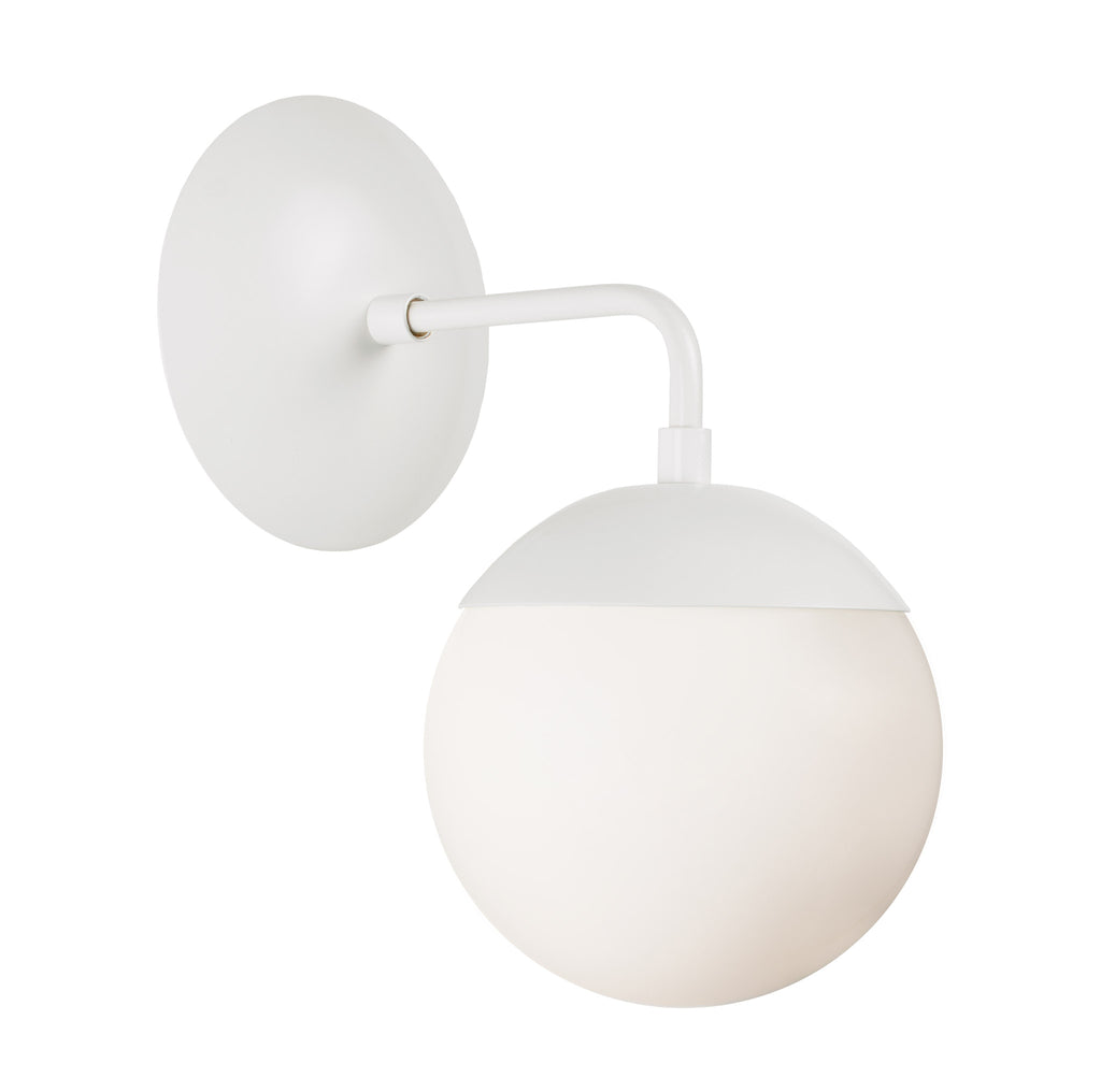 Alto Sconce 6" shown in White with an Opal 6" globe.
