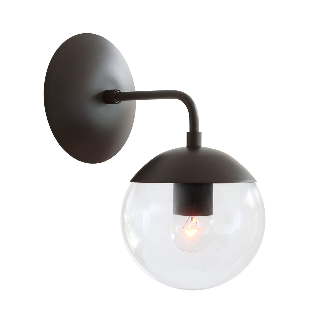 Alto Sconce 6" shown in Matte Black with a Clear 6" globe.