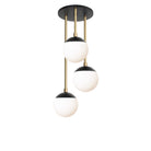 Alto Waterfall shown in Matte Black and Brass with Opal 6" globes