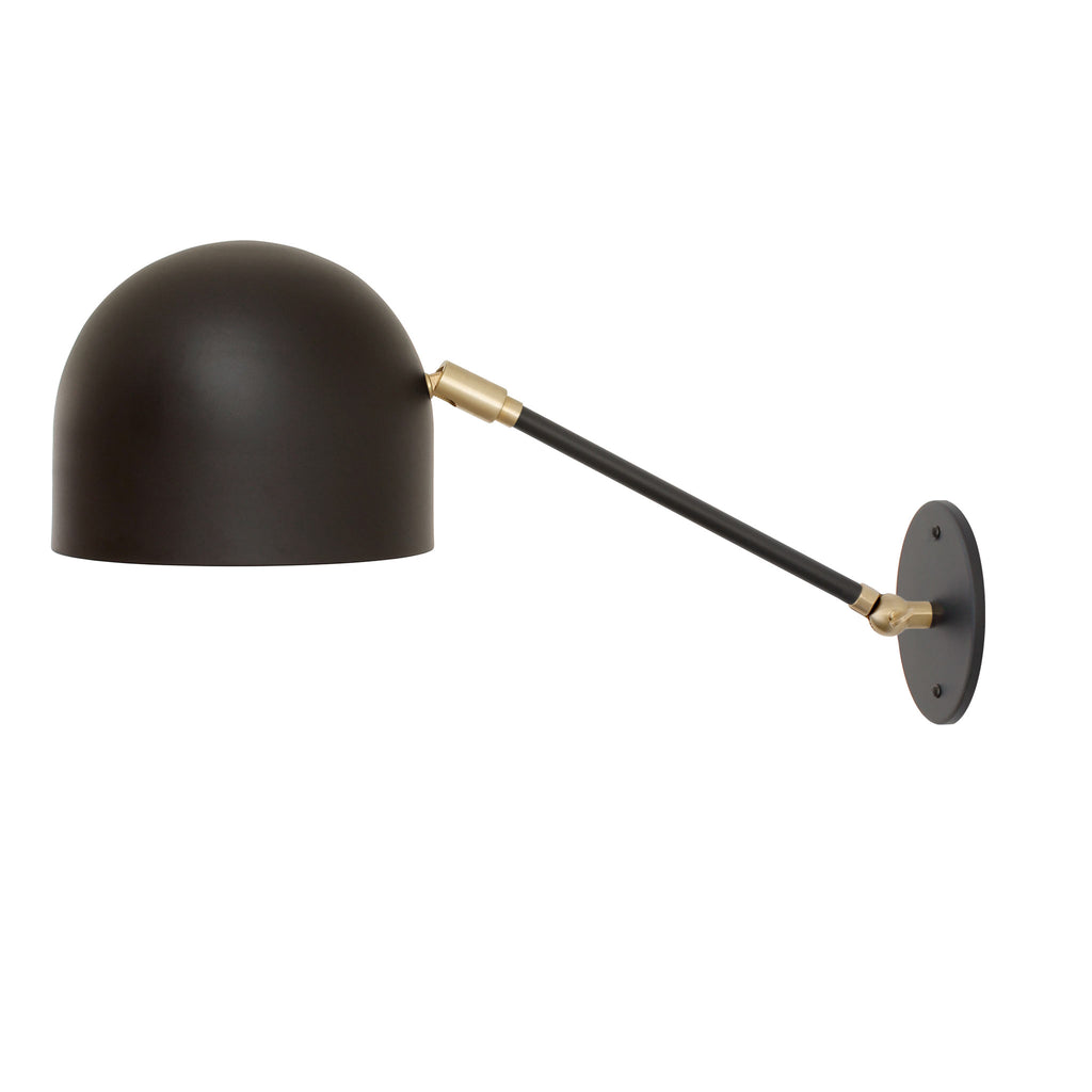 Amelie Single Articulated 8" shown in Matte Black with Brass Accents. 