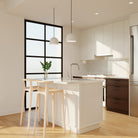 Amélie Cord 8" shown in White with Black Cloth cord. Interior design by Alchemy Studio. Rendering by AS Soba.