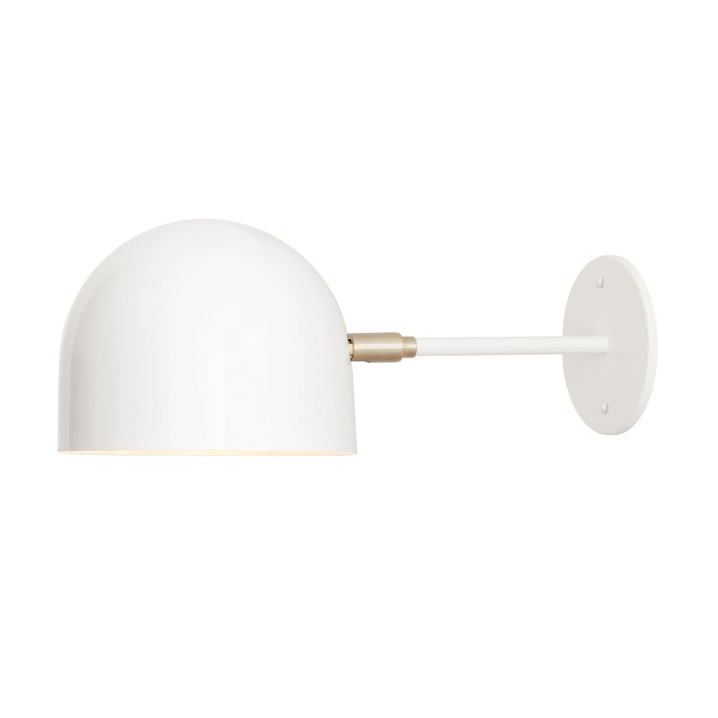 Amélie Sconce 8" shown in White with Brass accents.