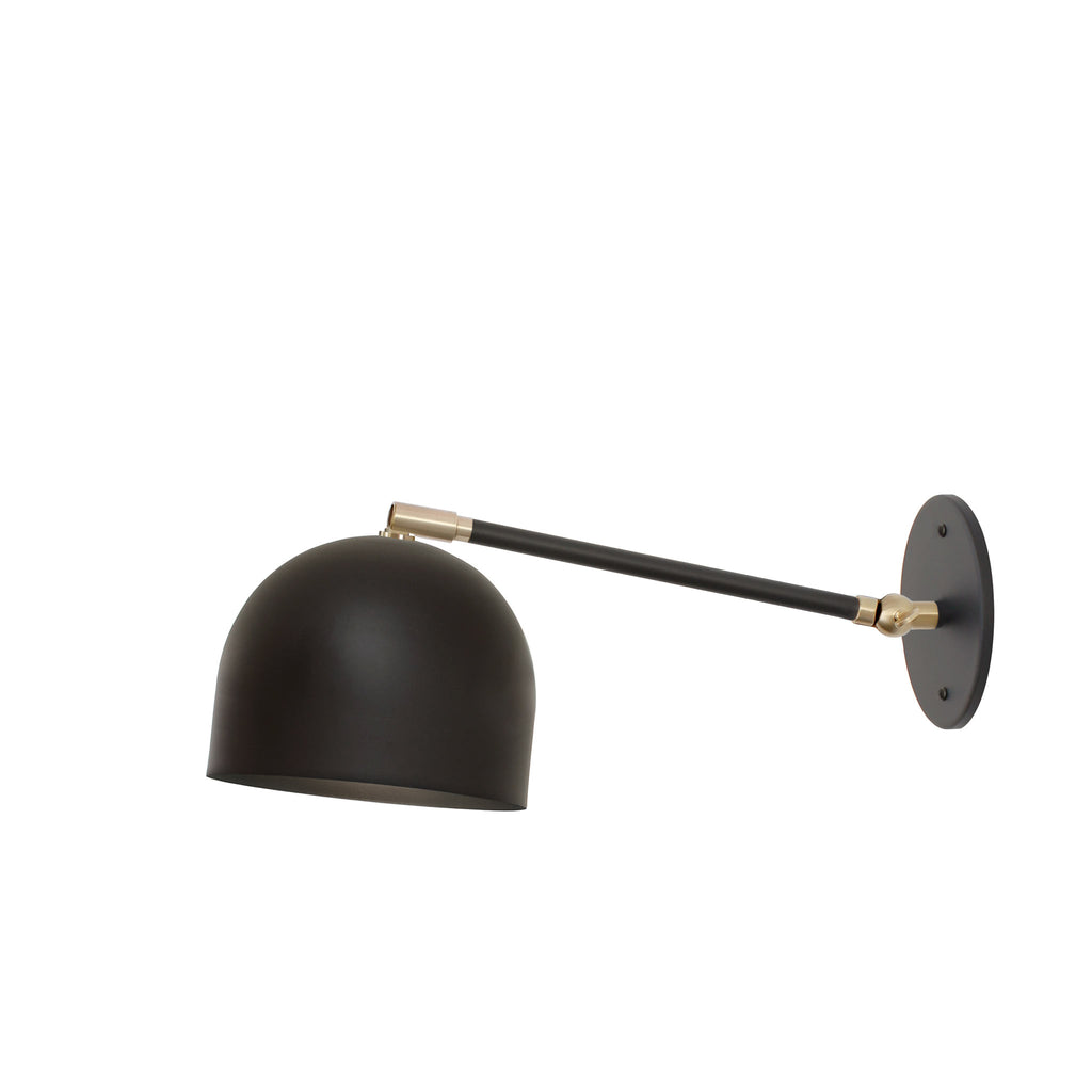 Amélie Single Articulated 6" shown in Matte Black with Brass Accents.