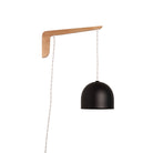 Swing Arm Amélie 6" shown in Maple with White twisted cord and Matte Black metal finish