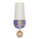 Amherst sconce shown in Maple with Blue Dot Stripe ceramic