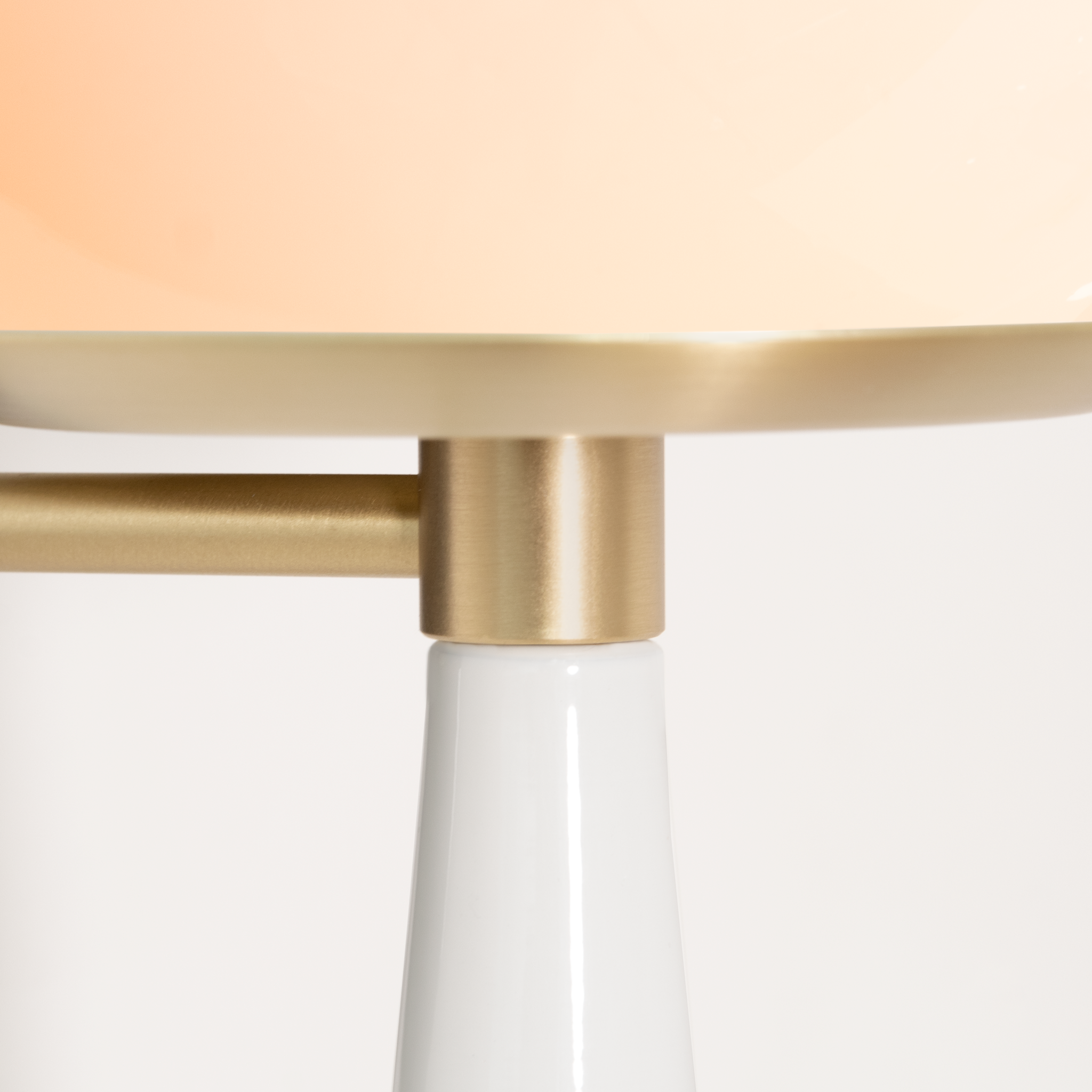 Audrey 8" shown in White with Brass with an Opal 8" globe