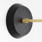 Canopy shown in Black Stained Wood with a Brass arm