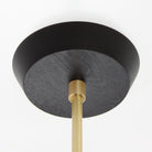 Mounting canopy shown in Black Stained wood finish with Brass rod