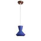 Bobbie Rod Pendant shown in Cobalt Blue Glaze ceramic with a White Metal finish and a Walnut canopy