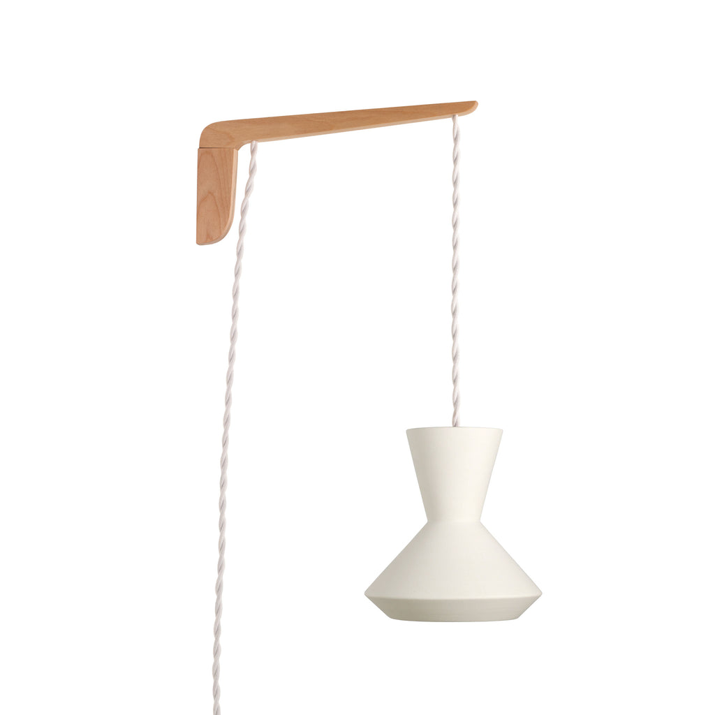 Bobbie Swing shown in Natural White Glaze with Maple wood and White Twist cord.