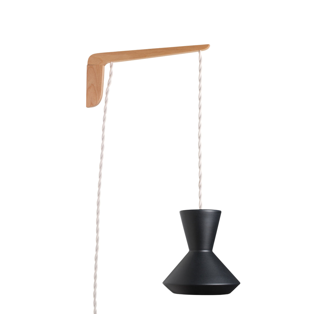 Bobbie Swing shown in Eclipse Black Glaze with Maple wood and White Twist cord.