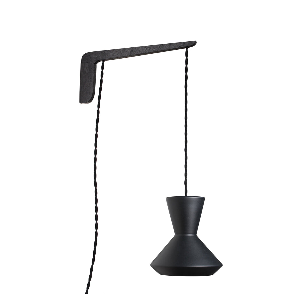 Bobbie Swing shown in Eclipse Black Glaze with Black Stained wood finish and Black Twist cord.