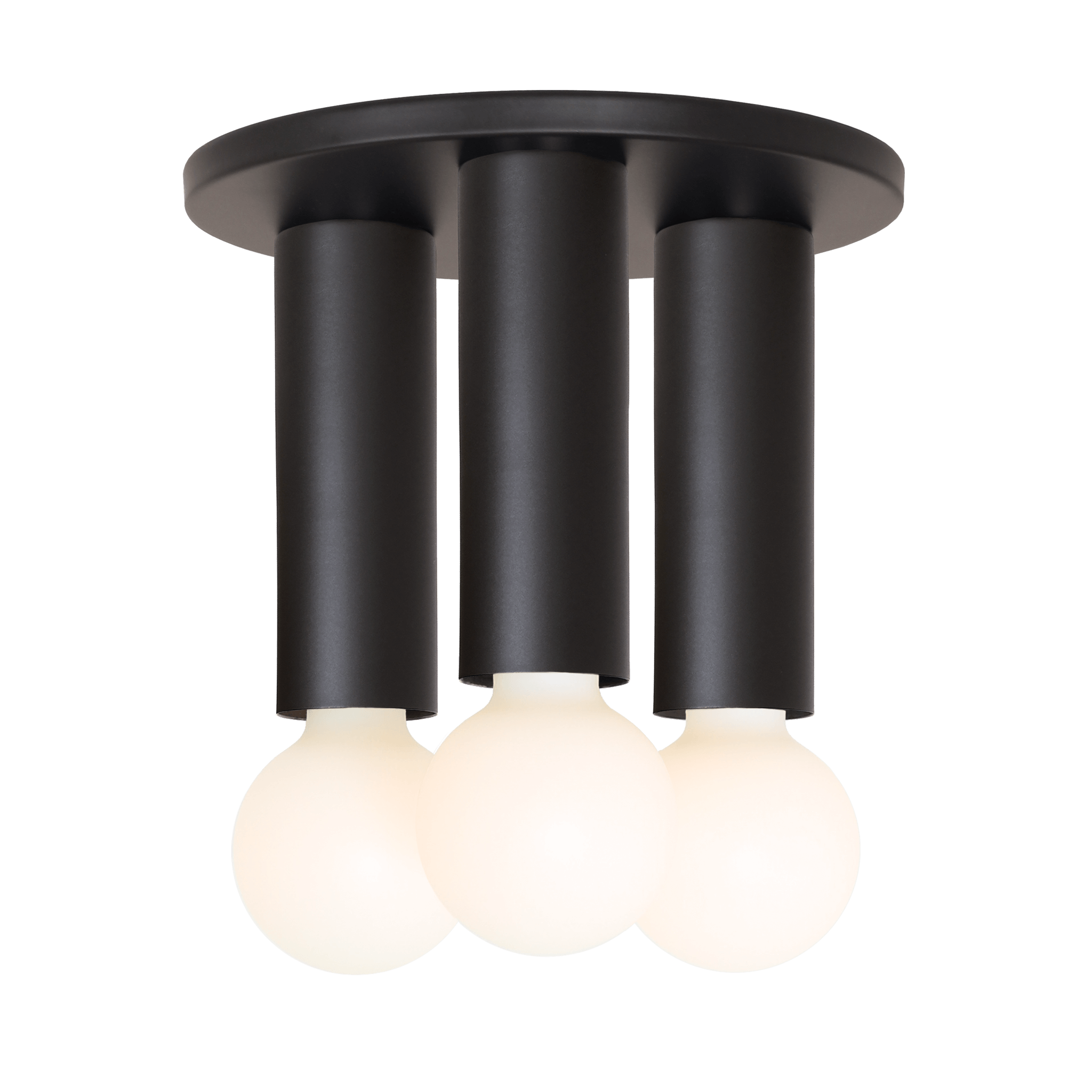 Fjord 3 Surface shown in Matte Black and Tala Sphere II Led Bulbs