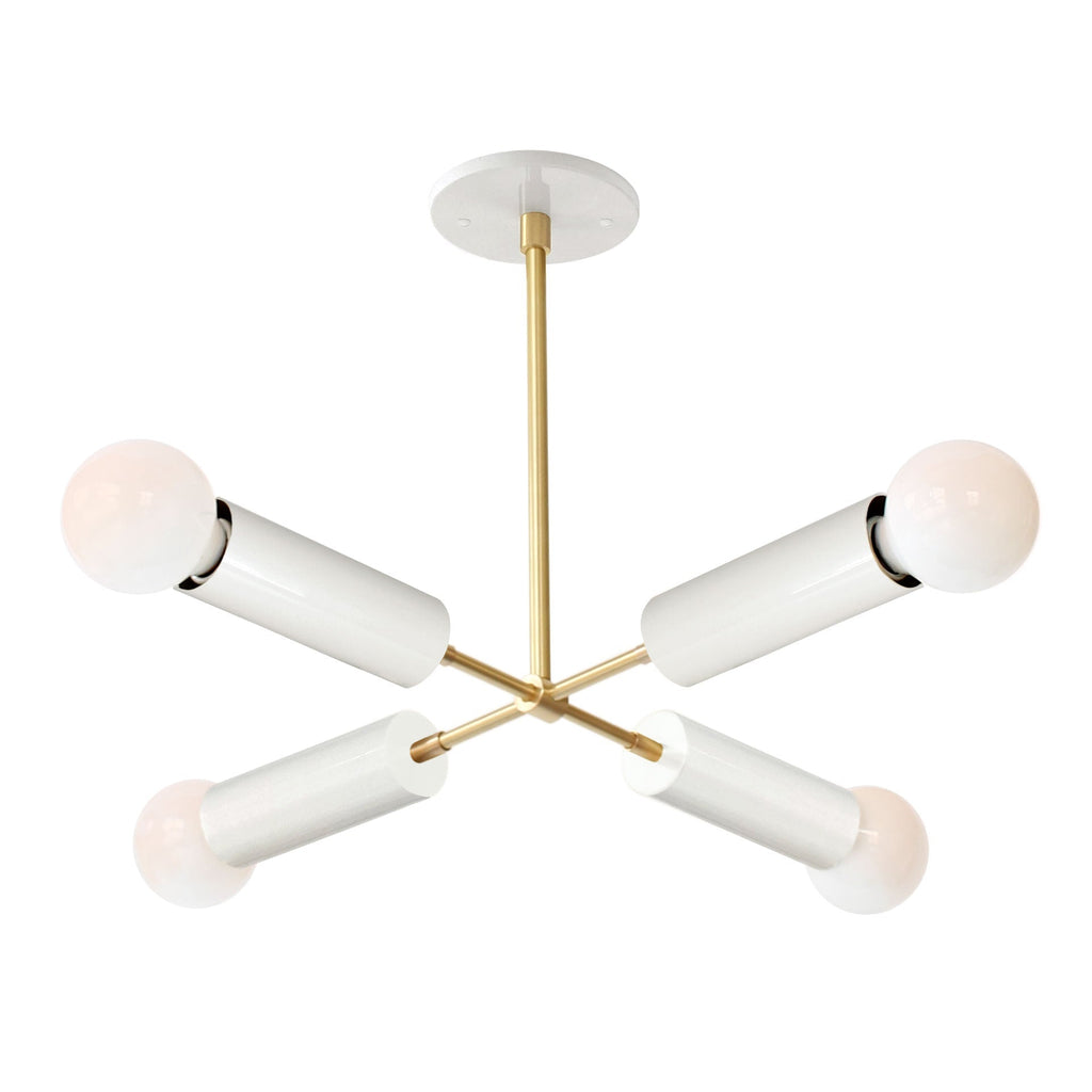 Fjord Compass for Vaulted Ceiling shown in White with Brass. 
