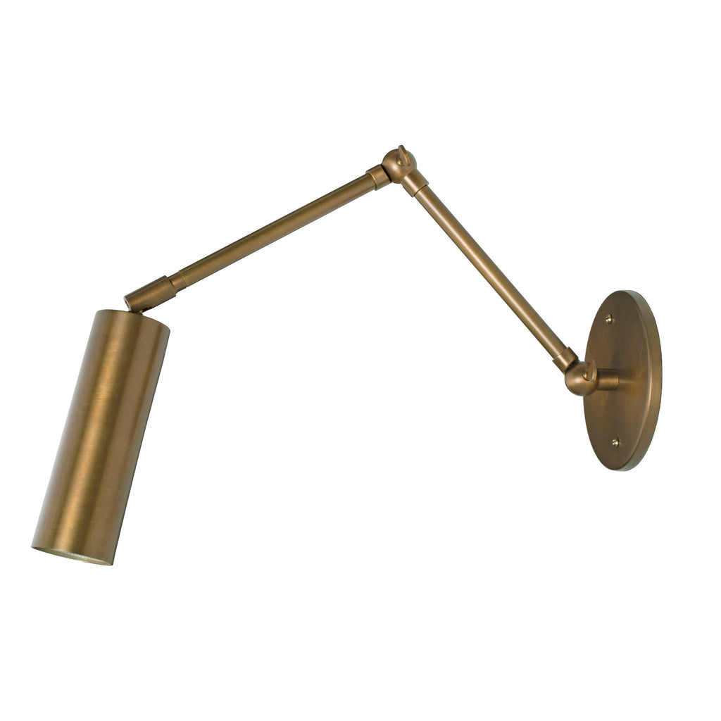 Fjord Spot Double Articulated Sconce shown in Heirloom Brass.