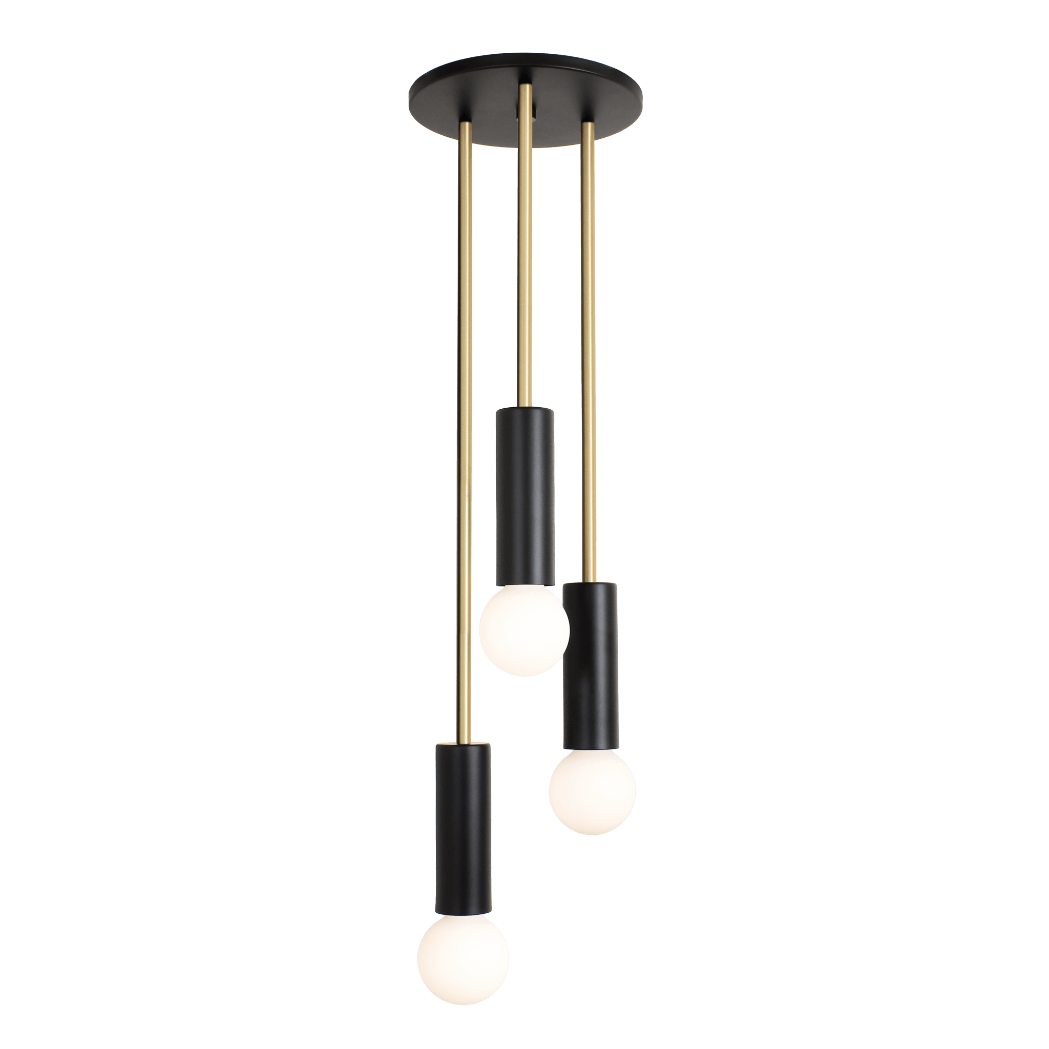 Fjord Waterfall Shown in Matte Black with Brass