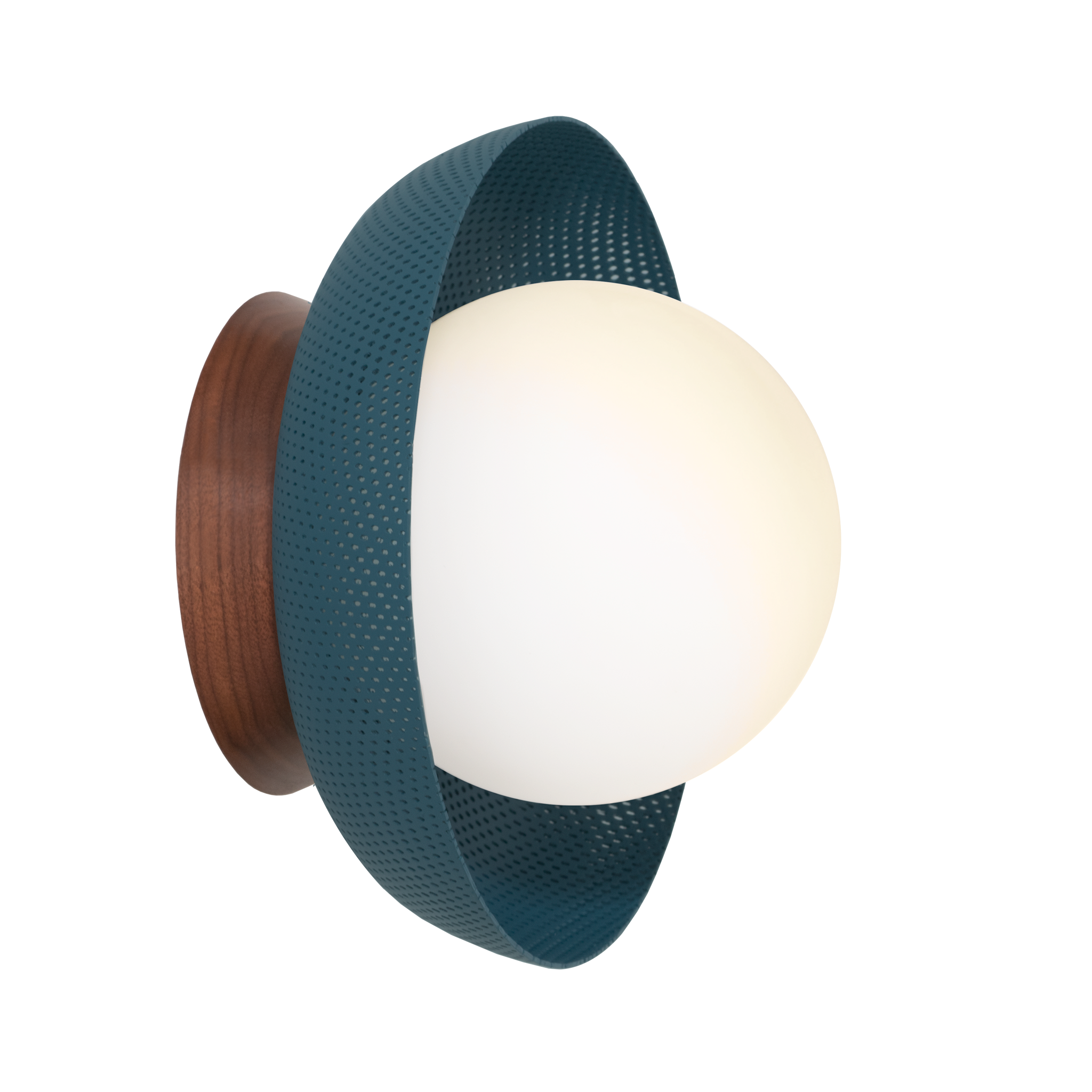 Lexi Small 5" shown in Ocean Blue with a Walnut Wood Canopy