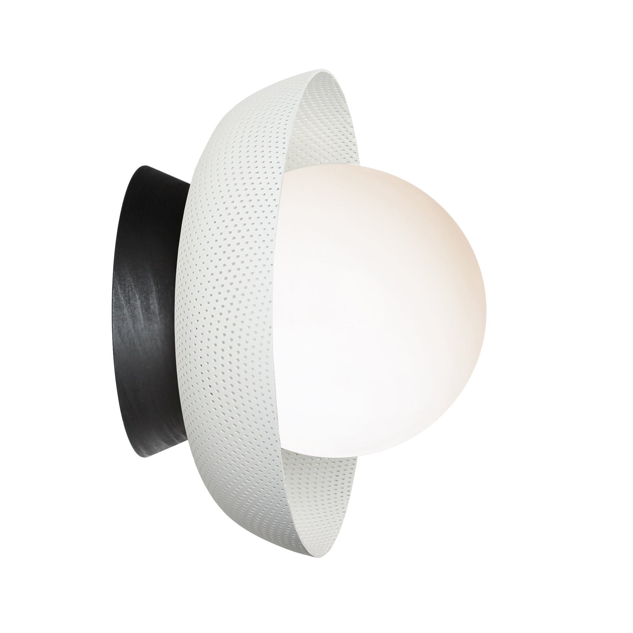 Lexi Small 5" shown in White with a Black Stained Wood Canopy