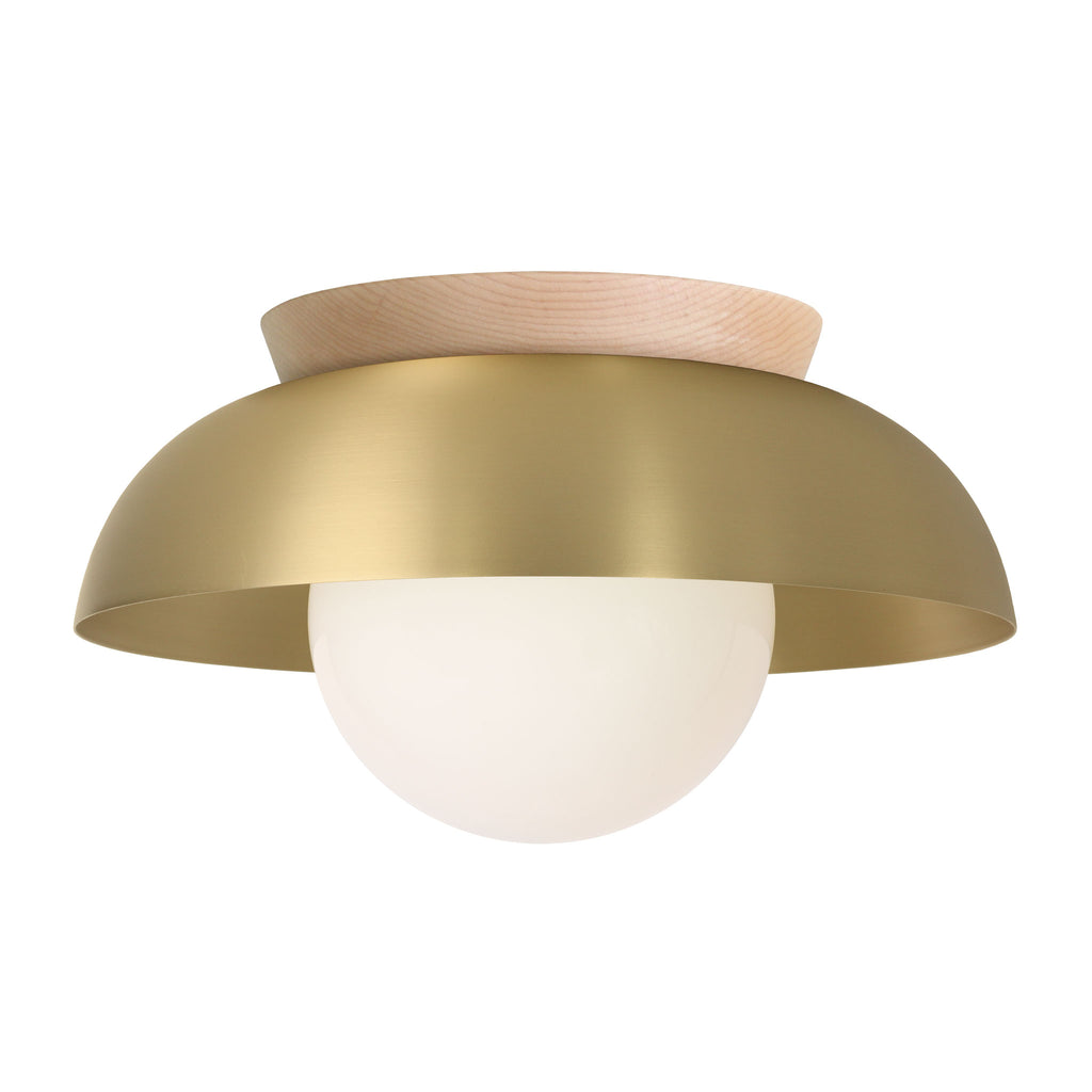 Lexi Large 6” shown with a Solid shade in Brass and Maple canopy.