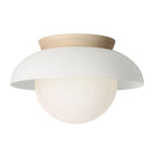 Lexi Large 8” shown with a Solid shade in White and Maple canopy