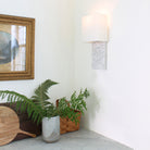 Asch Sconce shown in Brownstone White